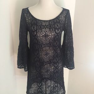 American eagle crochet navy dress/ beach coverup small